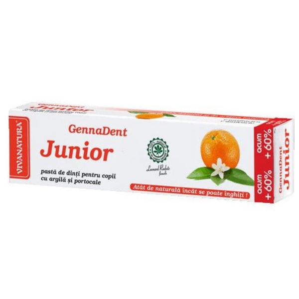 Pasta de dinti cu Argila si Portocale Junior Gennadent, 80 ml