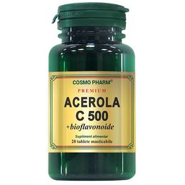 Acerola c 500 cosmo pharm premium, 20 tablete masticabile