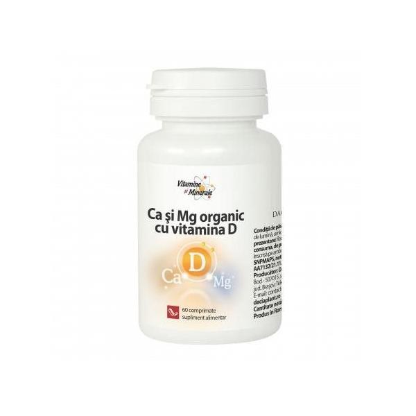 Calciu&Magneziu Organic cu Vitamina D Dacia Plant, 60 comprimate