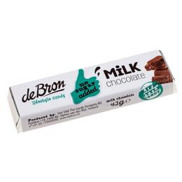 Baton de ciocolata cu lapte fara zahar debron, 42g