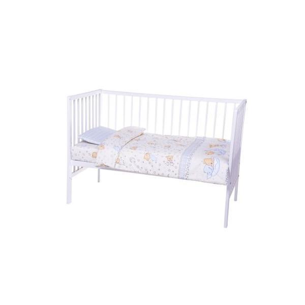 Lenjerie patut cu 5 piese sleepy little bear 015 crem