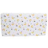 Cearceaf din bumbac cu elastic Yellow Moon White 120x60 cm