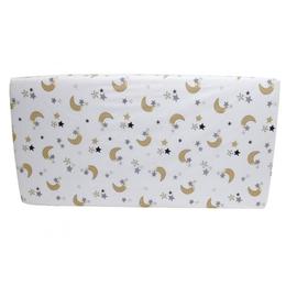 Cearceaf din bumbac cu elastic Cream Moon White 120x60 cm