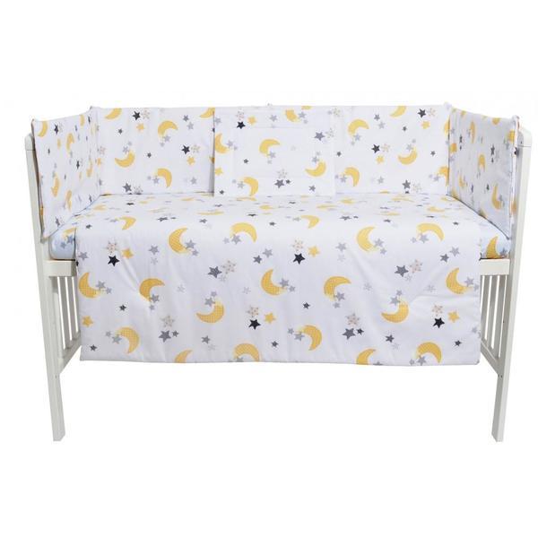 Lenjerie patut cu 5 piese moon white yellow