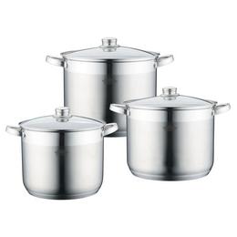 Set 3 oale inox cu capac, Peterhof PH-15200S, 9L 10.8L 12.5L