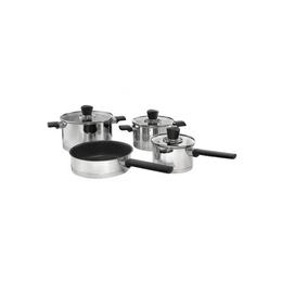 Set Oale 7 Piese Inox Cu Tigaie Invelis Teflon Xtra, capace sticla