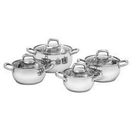 Set De Oale Inox 8 Piese , capace sticla Malva 16-18-20-24Cm