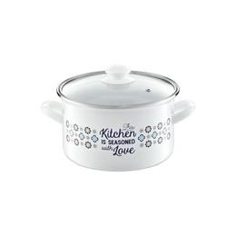 Oala Email Simplu Cu Capac 20Cm, 4L Nordic