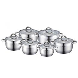 Set 6 cratite inox cu capac Peterhof PH-15234S, 2.1 l, 2.9 l, 3.9 l, 6.5 l