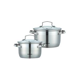 Set 2 oale inox cu capac sticla, Bohmann BH 1902, 2.1L, 2.9L