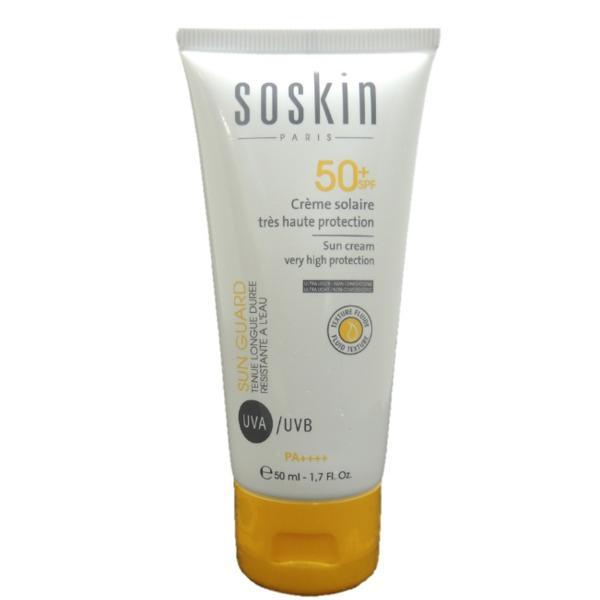 Crema emolienta solara Soskin Sun cream very high protection SPF 50+, 50ml imagine