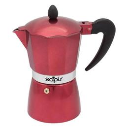 Espresso maker aluminiu, 6 cesti, 300 ml, Sapir SP 1173 I6R, rosu