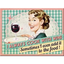 Magnet frigider - Cook With Wine - ArtGarage
