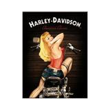 Magnet frigider - Harley Davidson Biker Babe 8x6cm - ArtGarage