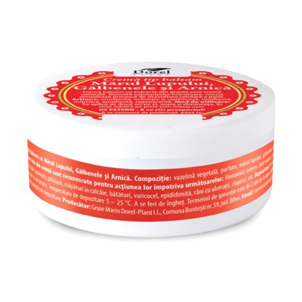 Crema Tip Balsam Marul Lupului, Galbenele si Arnica Dorel Plant, 100g