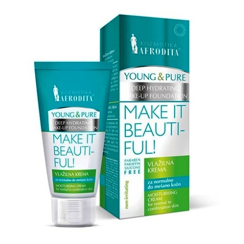 Crema Hidratanta pentru Ten Normal, Gras sau Mixt - Cosmetica Afrodita Young & Pure Make it Beautiful! Deep Hydrating Cream, 50 ml