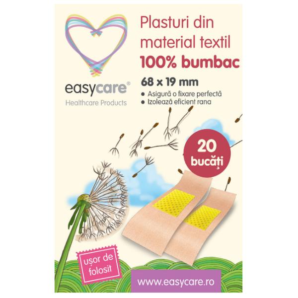 Plasturi din material textil 100% bumbac easy care, 68 x 19mm, 20 buc