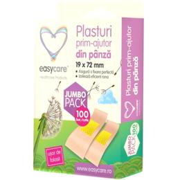 Plasturi Medicinali Prim-Ajutor din Panza Easy Care, 19 x 72mm, 100 buc