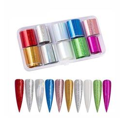 Set 10 folii de transfer pentru unghii color