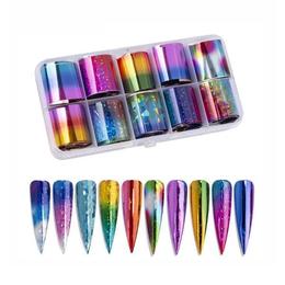 Set 10 folii de transfer pentru unghii cameleon