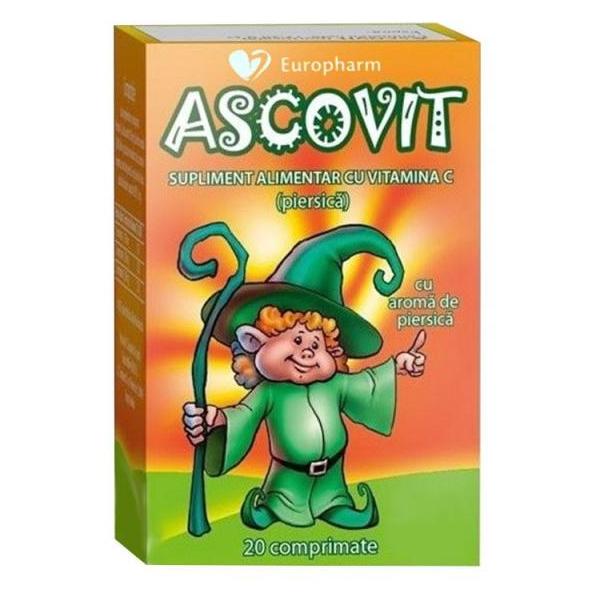Ascovit Piersica Europharm 100mg, 20 comprimate