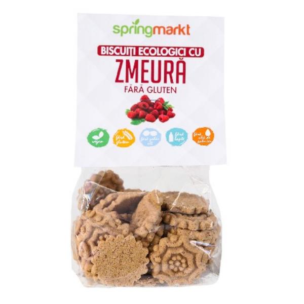 Biscuiti Ecologici cu Zmeura, fara Gluten, Springmarkt, 100g
