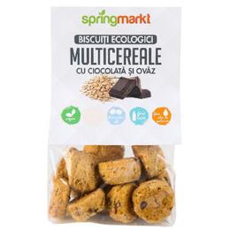Biscuiti Ecologici Multicereale cu Ciocolata si Ovaz Springmarkt, 100g