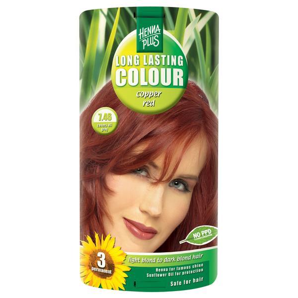 Vopsea par, Long Lasting Colour, 7.46 Copper Red, Hennaplus