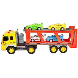 Camion MalPlay cu platforma si 4 masini,sunete si lumini
