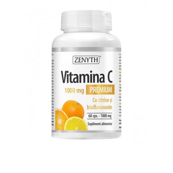 Vitamina C Premium 1000 MG cu Citrice si Bioflavonoide Zenyth Pharmaceuticals, 60 capsule