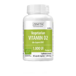 Vegetarian Vitamin D2 1000 UI cu Ciuperci Zenyth Pharmaceuticals, 60 capsule