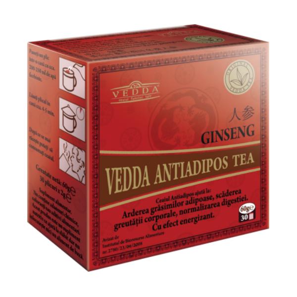 Ceai Antiadipos cu Ginseng Vedda, 30 plicuri