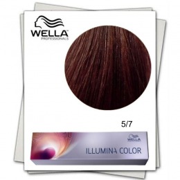 Vopsea permanenta - wella professionals illumina color nuanta 5/7 castaniu deschis maro