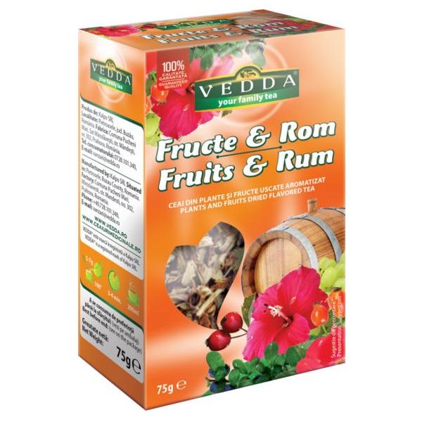 Ceai de fructe si rom vedda, 75g