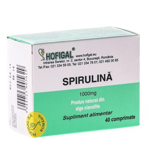 Spirulina 1000mg Hofigal, 40 comprimate