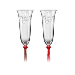 Pahare bohemia cristal love raki pentru toast la nunta set 2 buc 190ml cu picior rosu