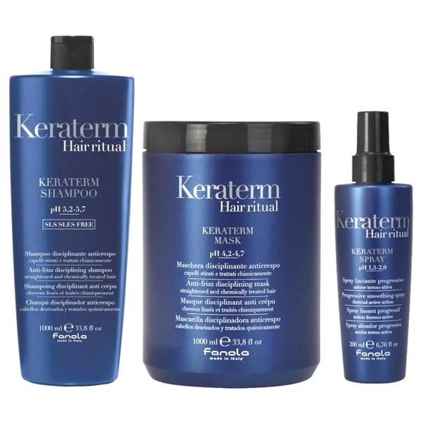 Pachet pentru Netezire Fanola Keraterm Hair Ritual – Sampon 1000ml, Masca 1000ml, Spray 200ml esteto.ro imagine pret reduceri