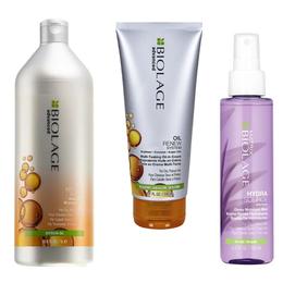 Pachet pentru par uscat matrix biolage - sampon 1000ml, tratament 200ml, spray 125ml
