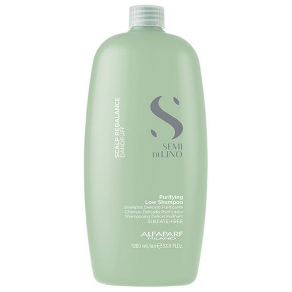 Sampon Purifiant Antimatreata - Alfaparf Milano Semi Di Lino Scalp Rebalance Purifying Low Shampoo, 1000ml