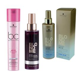 Pachet pentru par blond schwarzkopf - sampon 250ml, balsam spray 150ml, spray nuantator 250ml