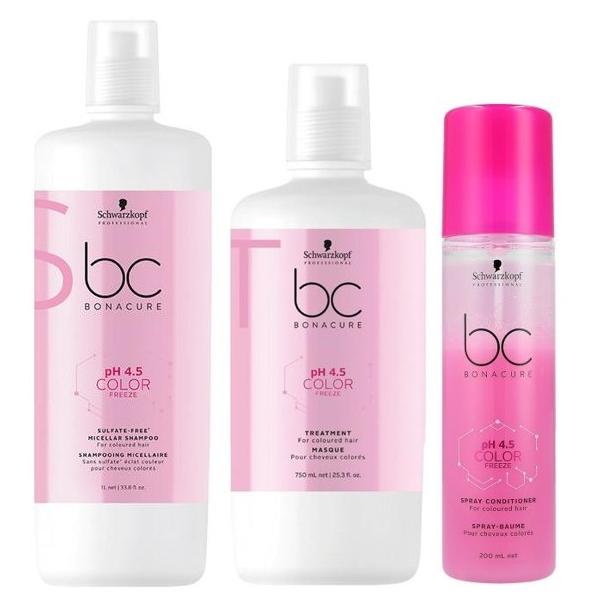 Pachet pentru Par Vopsit Schwarzkopf - Sampon 250ml, Masca 750ml, Balsam Spray 200ml