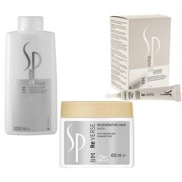 Pachet pentru Regenerare Wella SP Reverse - Sampon 1000ml, Masca 400ml, Tratament 6 x 20ml