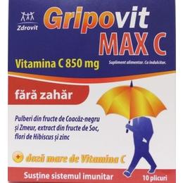 Gripovit Mix Vitamina C 850 MG fara Zahar Zdrovit, 10 plicuri