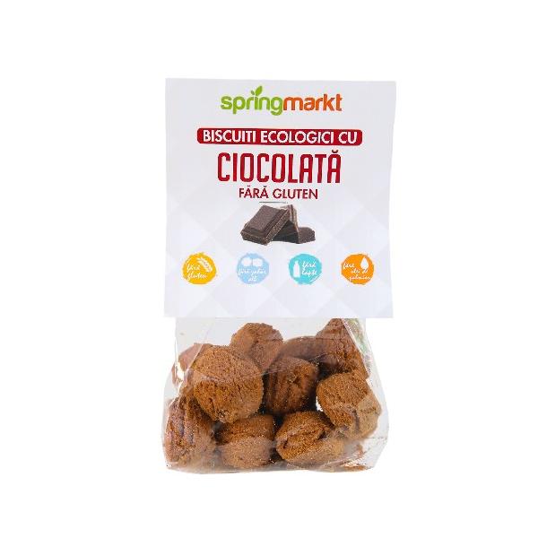 Biscuiti Ecologici cu Ciocolata, fara Gluten, Springmarkt, 100g