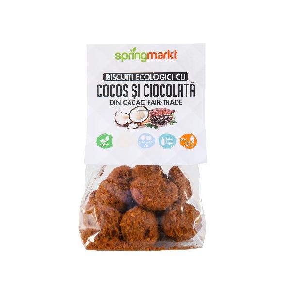 Biscuiti Ecologici cu Cocos si Ciocolata din Cacao Fair-Trade Springmarkt, 100g