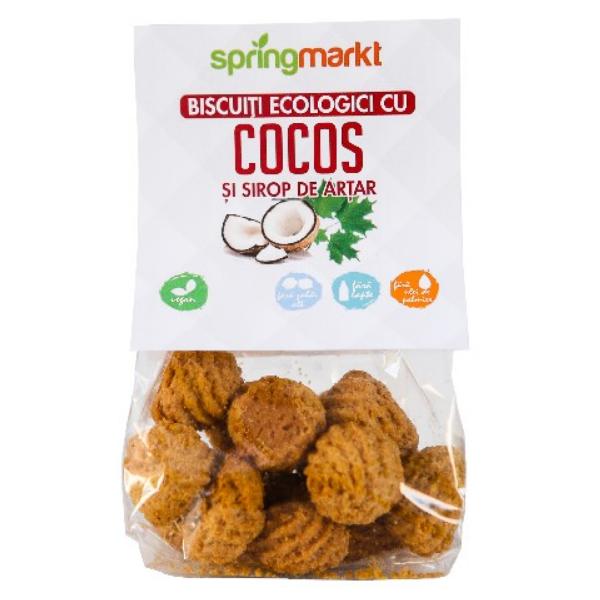 Biscuiti Ecologici cu Cocos si Sirop de Artar Springmarkt, 100g