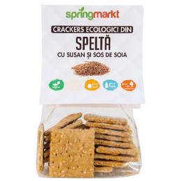 Crackers Ecologici din Spelta cu Susan si Ulei de Soia Springmarkt, 100g