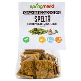 Crackers Ecologici din Spelta cu Dovleac si Usturoi Springmarkt, 100g