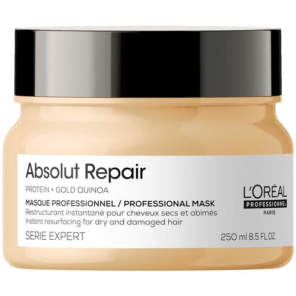 Masca Reparatoare Aurie pentru Par Deteriorat - L'Oreal Professionnel Absolut Repair Gold Quinoa + Protein Resurfacing Golden Masque, 250ml Ingrijirea parului Masti