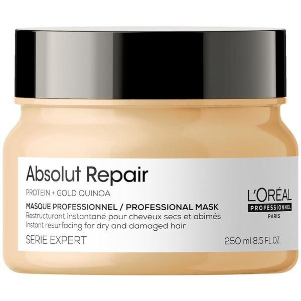 Masca Reparatoare Aurie pentru Par Deteriorat – L'Oreal Professionnel Absolut Repair Gold Quinoa + Protein Resurfacing Golden Masque, 250ml 250ml fashion, style, rochii,adidasi, genti, reduceri, soldare, sale, designer, designers, moda, vintage, haine, clothes, cool, imbracaminte, accesorii